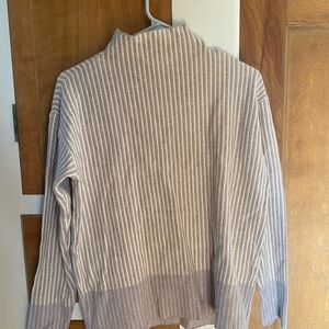 Christian Siriano Tan and White Striped Sweater Size XS